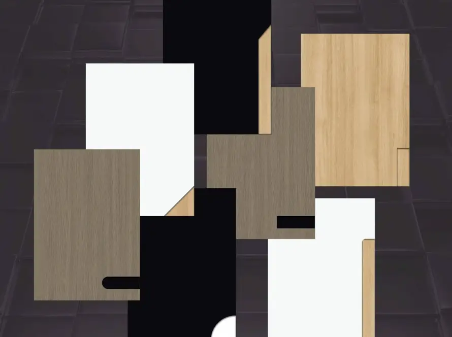 Montage photo de différents design de porte d'amoire de cuisine.