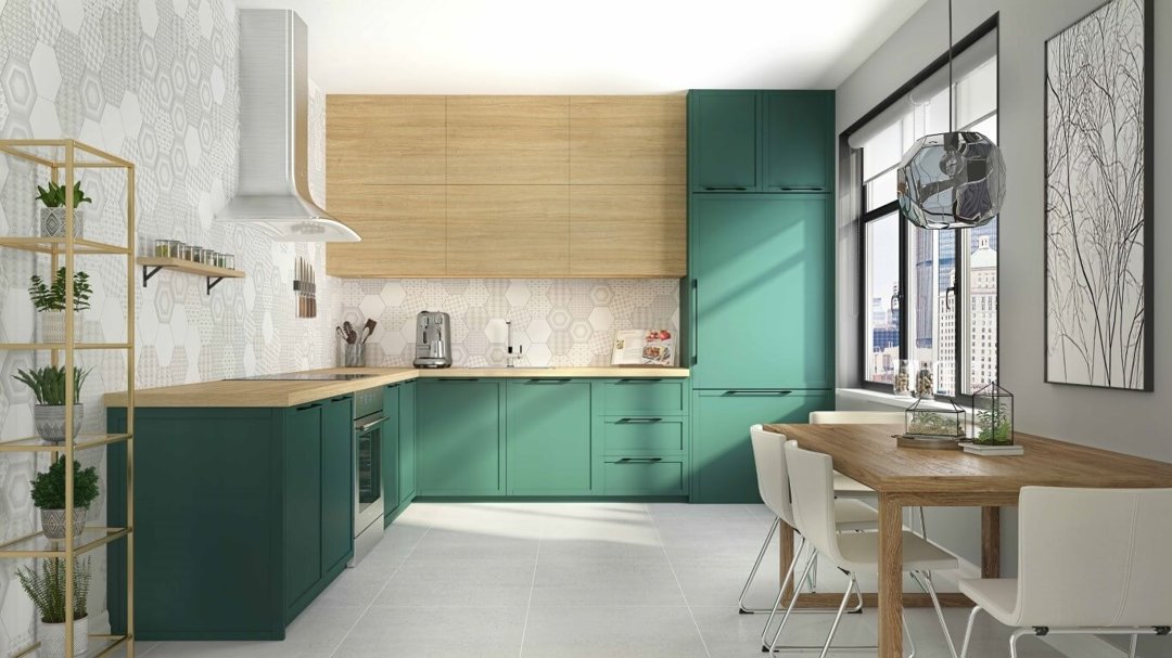 Une porte d'armoire de cuisine élégante et moderne par Dorr Industries, offrant un design épuré et sophistiqué pour toute cuisine.