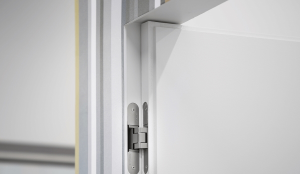 Charnière de porte sans cadre.